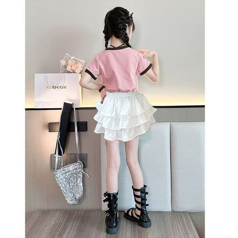Girls Cartoon Letter Skirt Summer Set – Baby & Children's Outfits – Image 4