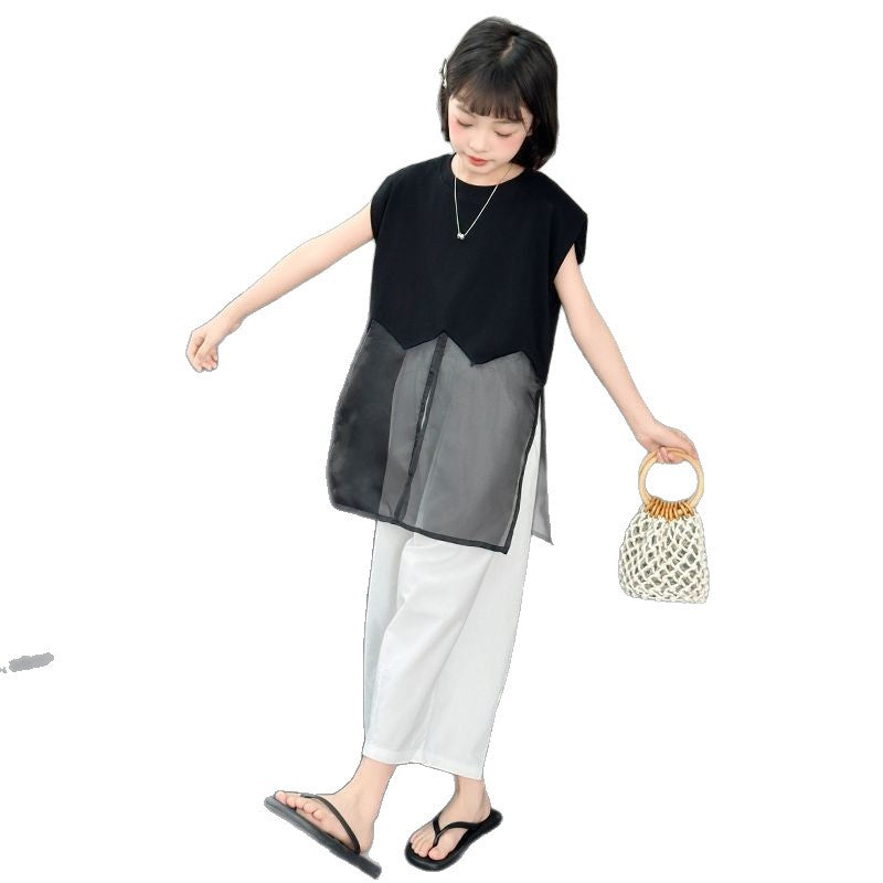 Girls Mesh Top Pants Summer Two-Piece Set – Baby & Children's Outfits – Image 5