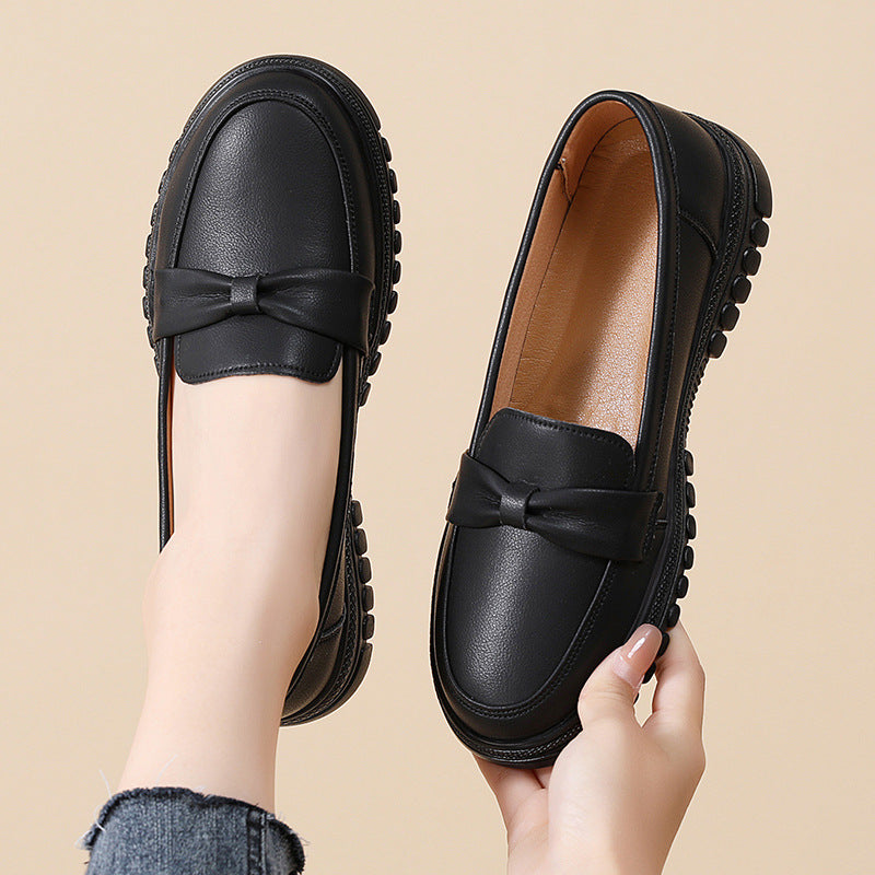 Women Leather Slip-On Non-Slip Loafers Shoes