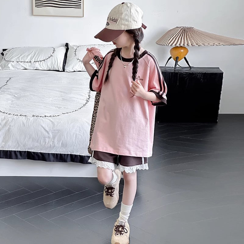 Girls Striped Shorts Summer Two-Piece Set – Baby & Children's Outfits – Image 2