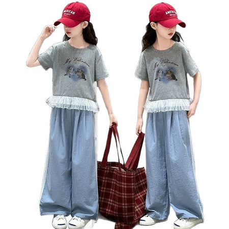 Girls Lace Trim Wide-Leg Summer Set – Baby & Children's Outfits – Image 5
