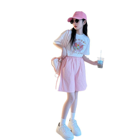Girls Cartoon Sports Shorts Summer Set – Baby & Children's Outfits – Image 5