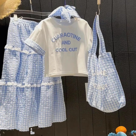 Girls Letter Skirt Summer Two-Piece Set – Baby & Children's Outfits – Image 2