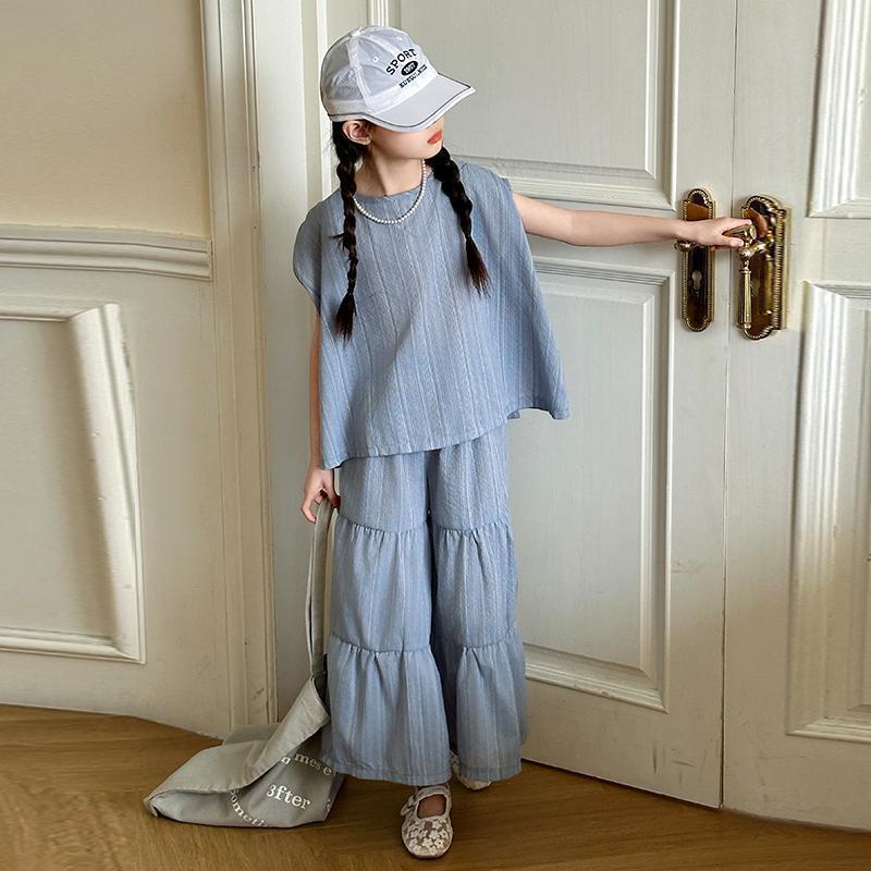 Girls Solid Sleeveless Pants Summer Set – Baby & Children's Outfits – Image 4