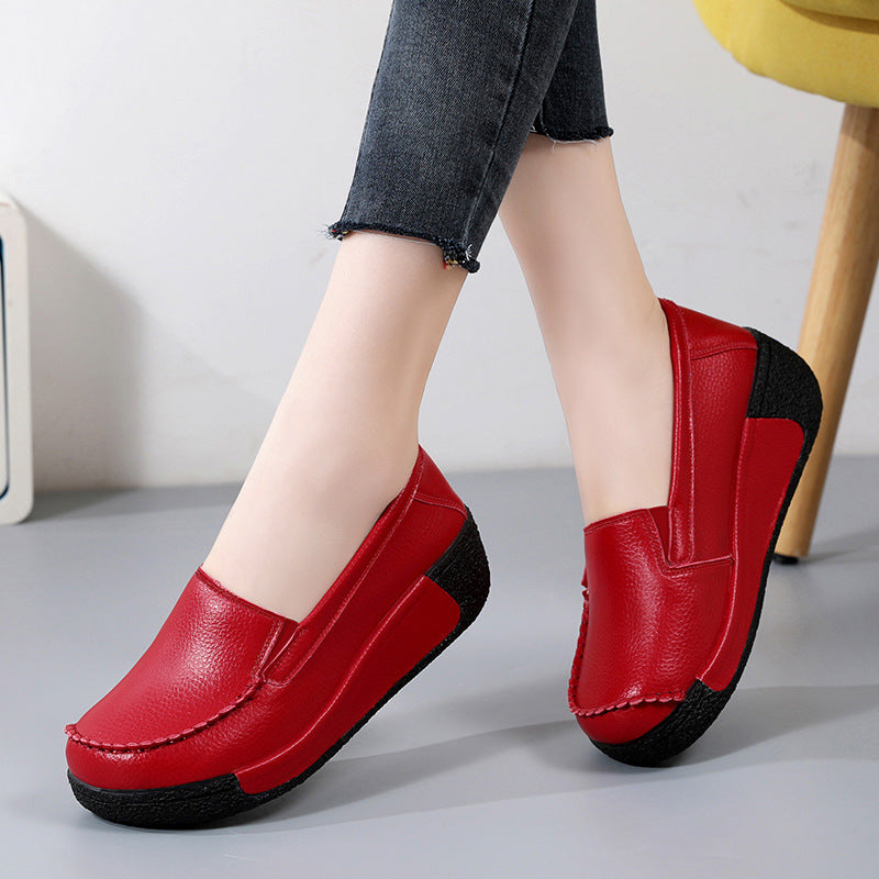 Women Thick Sole Retro Rocking Mom Shoes