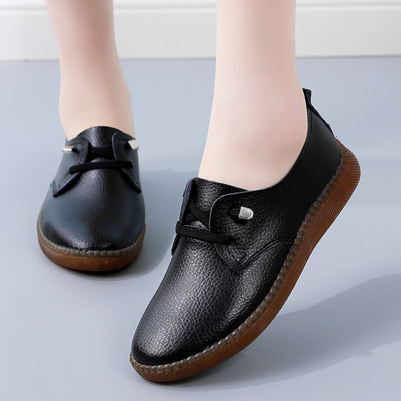 Women Leather Slip-On White Non-Slip Shoes