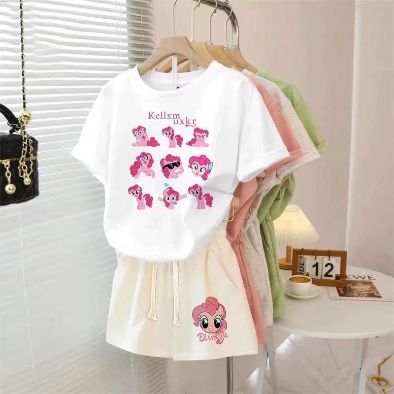 Girls Cartoon Sports Shorts Summer Set – Baby & Children's Outfits – Image 2