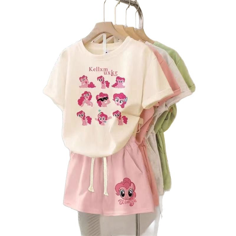 Girls Cartoon Sports Shorts Summer Set – Baby & Children's Outfits – Image 5