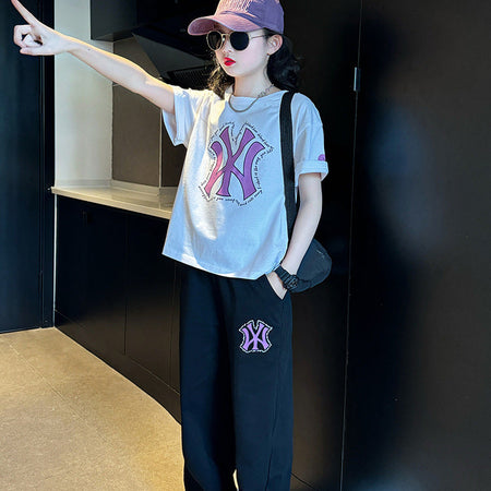 Girls Letter Straight Pants Summer Set – Baby & Children's Outfits – Image 4