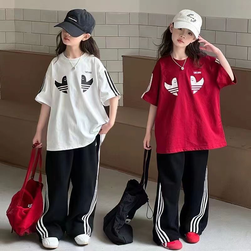 Girls Striped Sports Pants Summer Set – Baby & Children's Outfits – Image 2