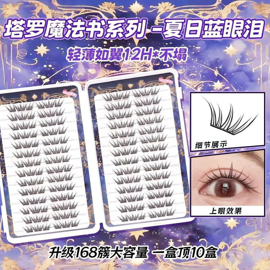Glue-Free Blue Tears False Eyelashes – 28 Row Set