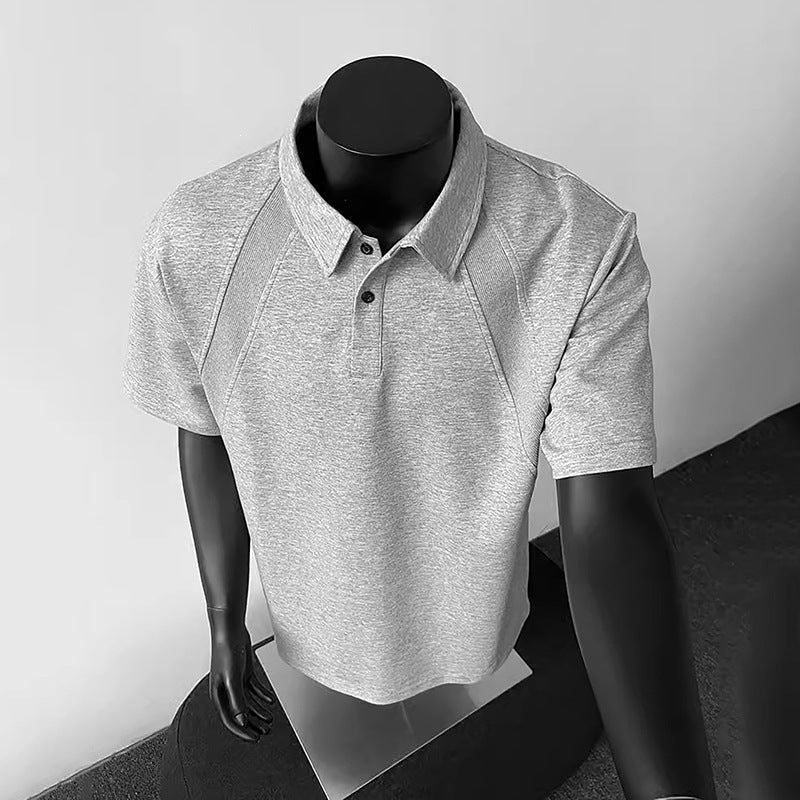 Black [M82] Kc men's polo shirt - ribbed collar classic design for smart casual wear