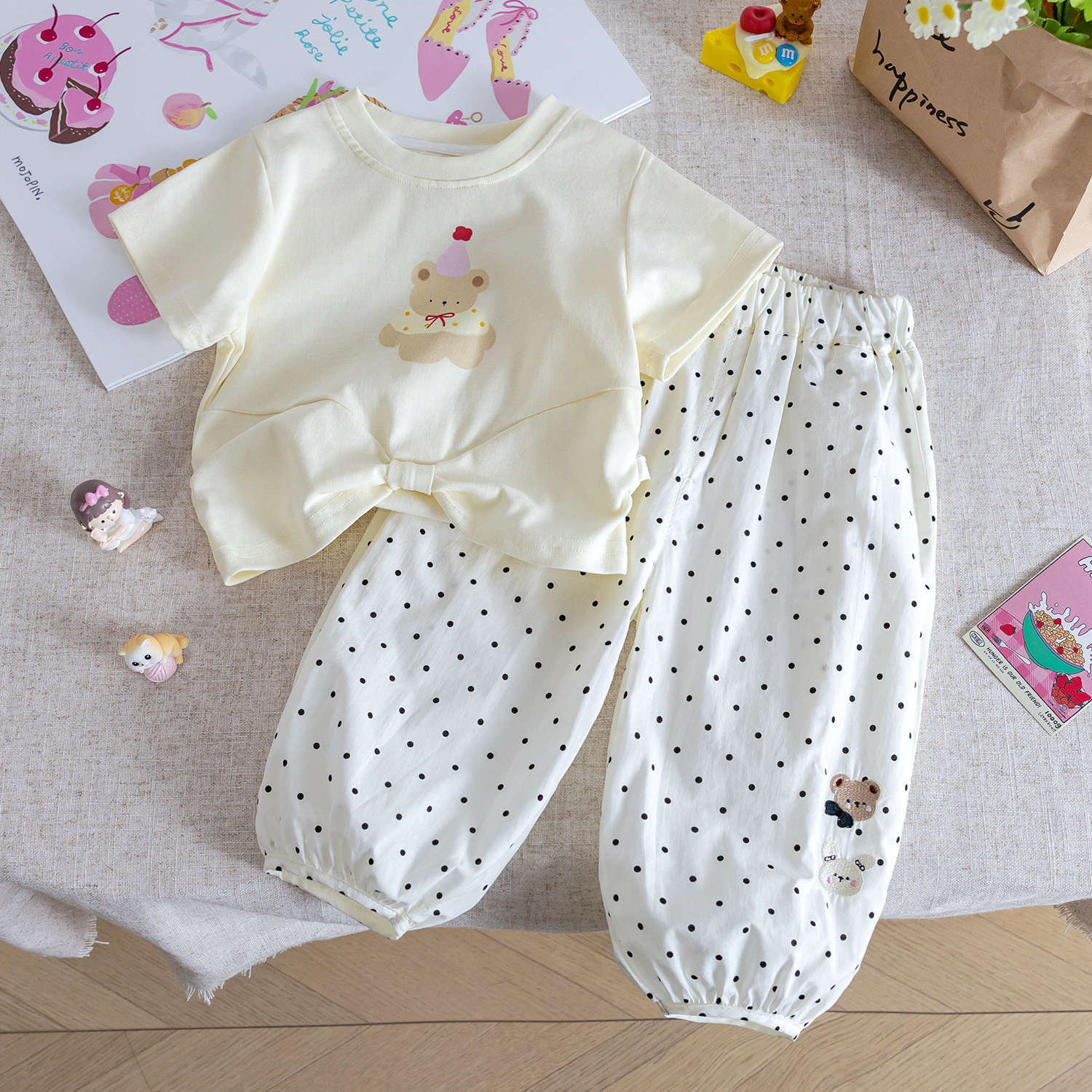 Girls Summer Cartoon Set – Anti-Mosquito Two-Piece – Outfit Sets – Image 1