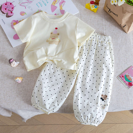 Girls Summer Cartoon Set – Anti-Mosquito Two-Piece – Outfit Sets – Image 1