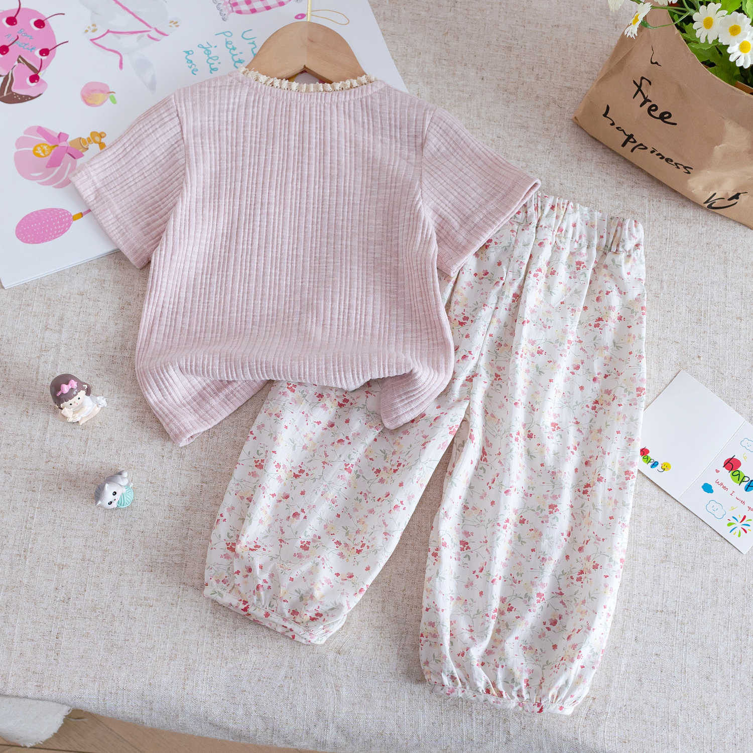 Baby Girl Floral Summer Set – Korean Style Two-Piece – Outfit Sets – Image 2