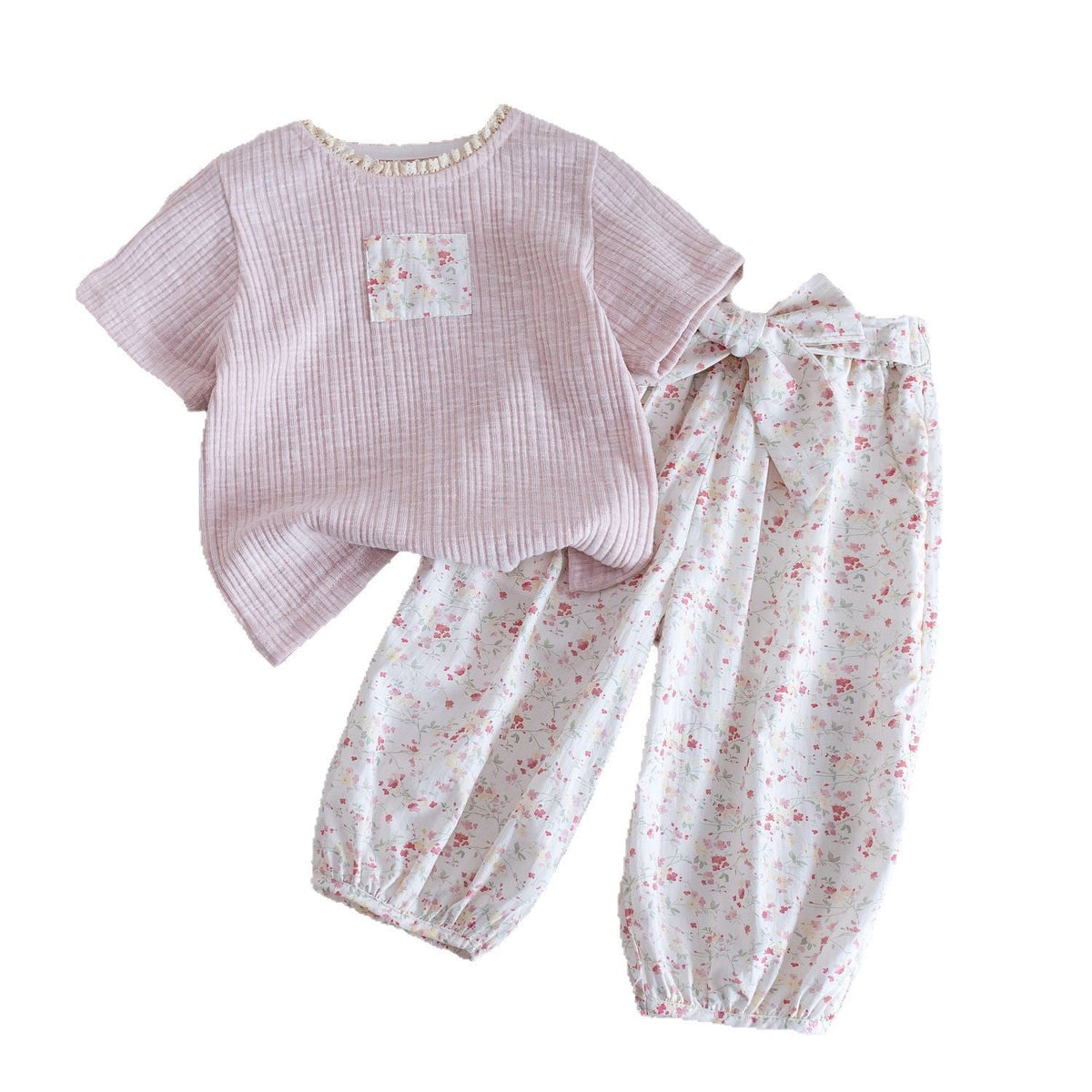 Baby Girl Floral Summer Set – Korean Style Two-Piece – Outfit Sets – Image 5