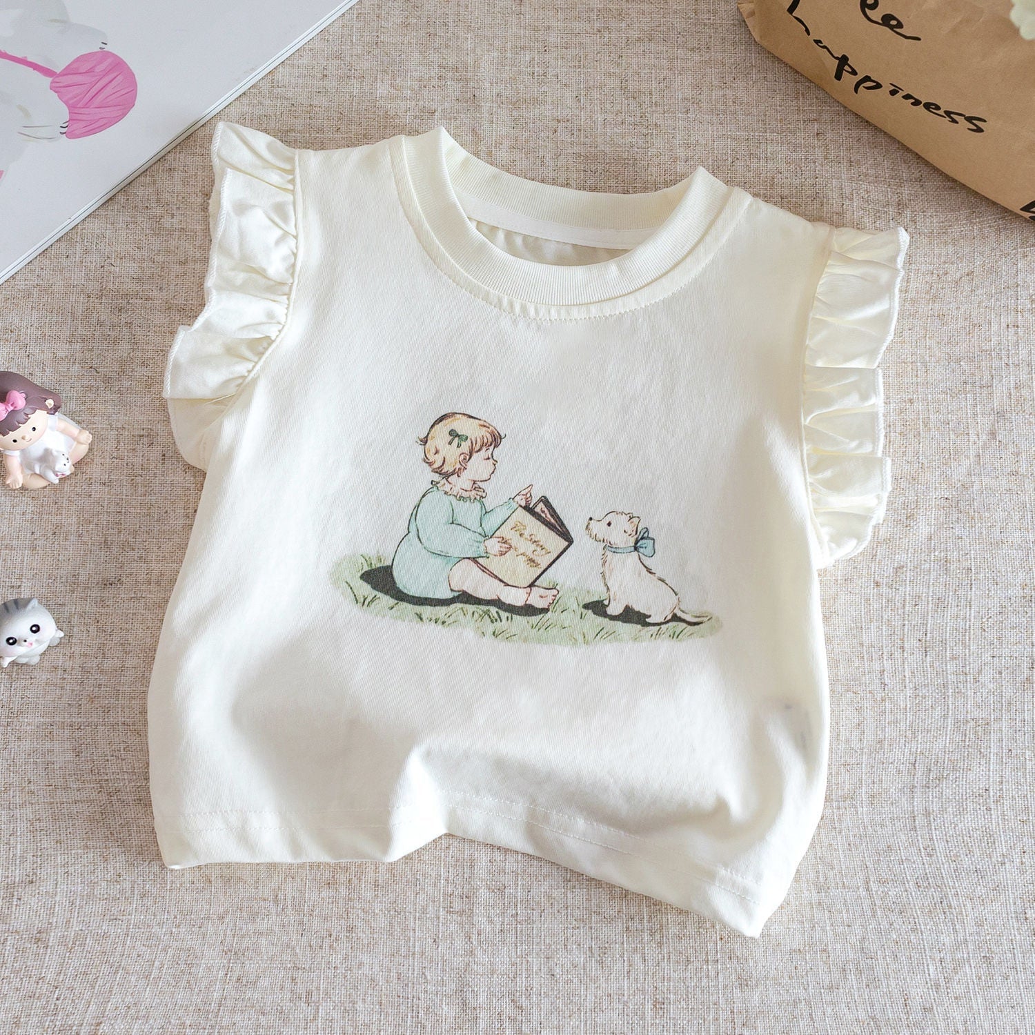 Baby Girl Flying Sleeve Set – Cute Bow Two-Piece – Outfit Sets – Image 3