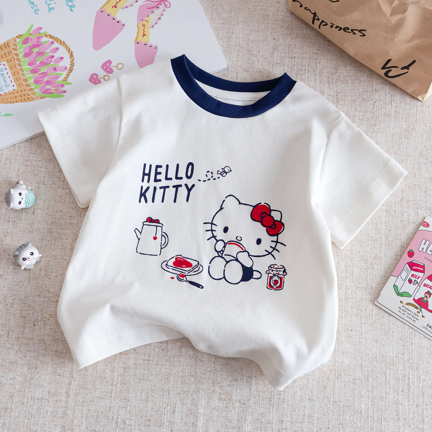 Baby Girl KT Cat Summer Set – Cute Polka Dot Outfit – Outfit Sets – Image 3