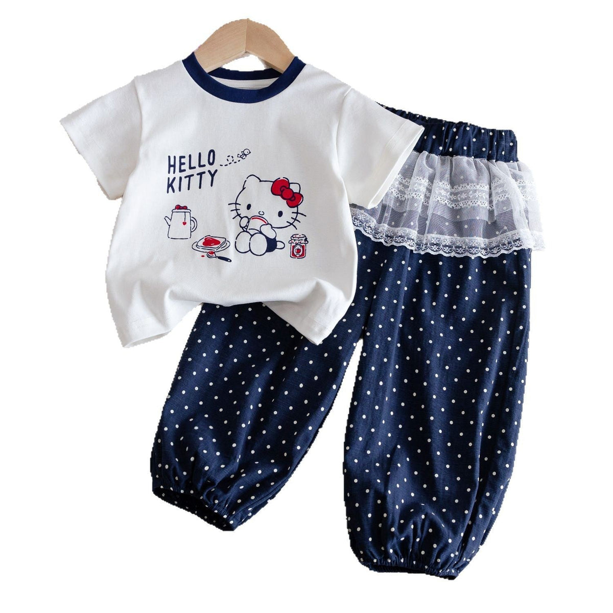 Baby Girl KT Cat Summer Set – Cute Polka Dot Outfit – Outfit Sets – Image 5