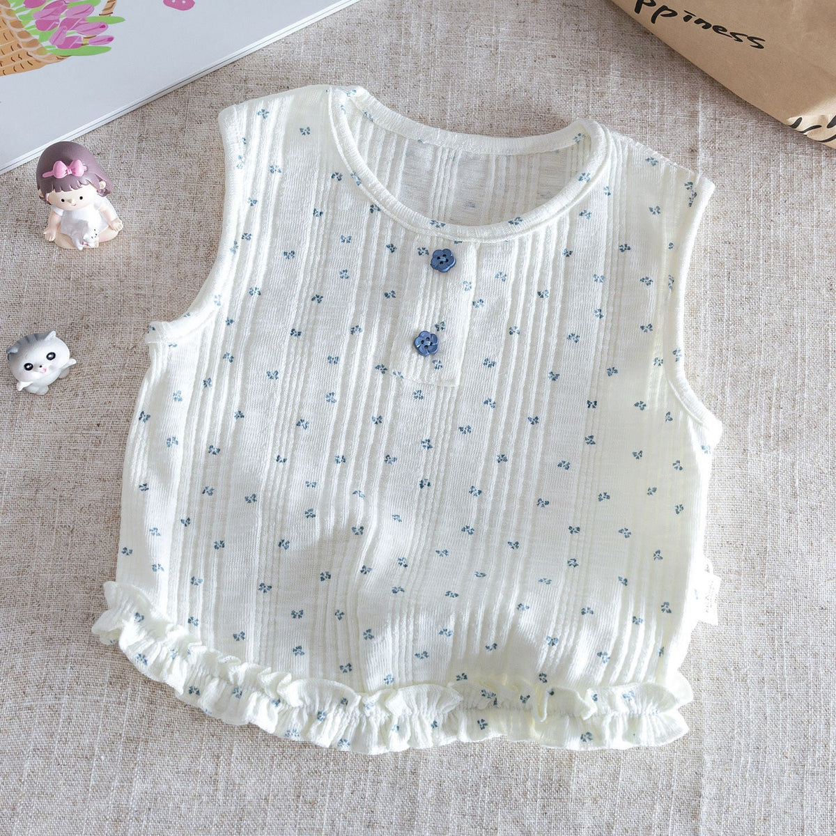 Baby Girl Floral Vest Set – Denim Two-Piece Outfit – Outfit Sets – Image 3