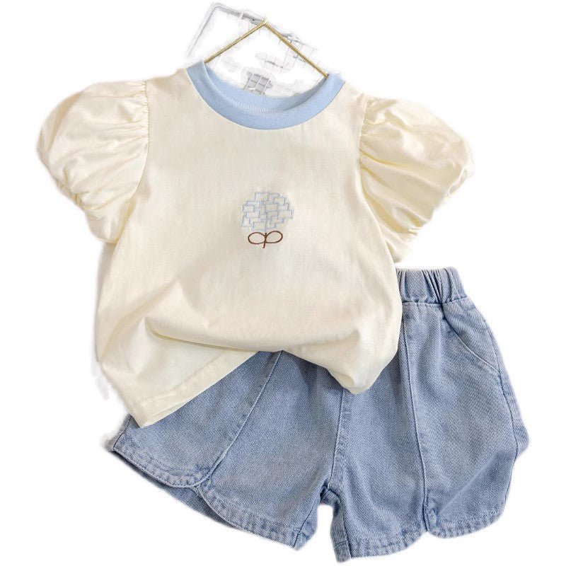 Girls Korean Denim Shorts Set – Stylish Summer Outfit – Outfit Sets – Image 5