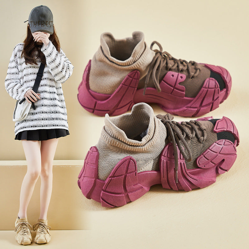 Korean Fly-Knit Sneakers Women 2026 Running