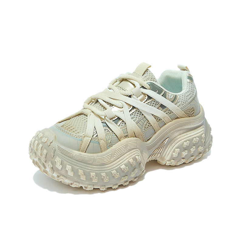Korean Dad Shoes Women 2026 Thick Sole Sneakers