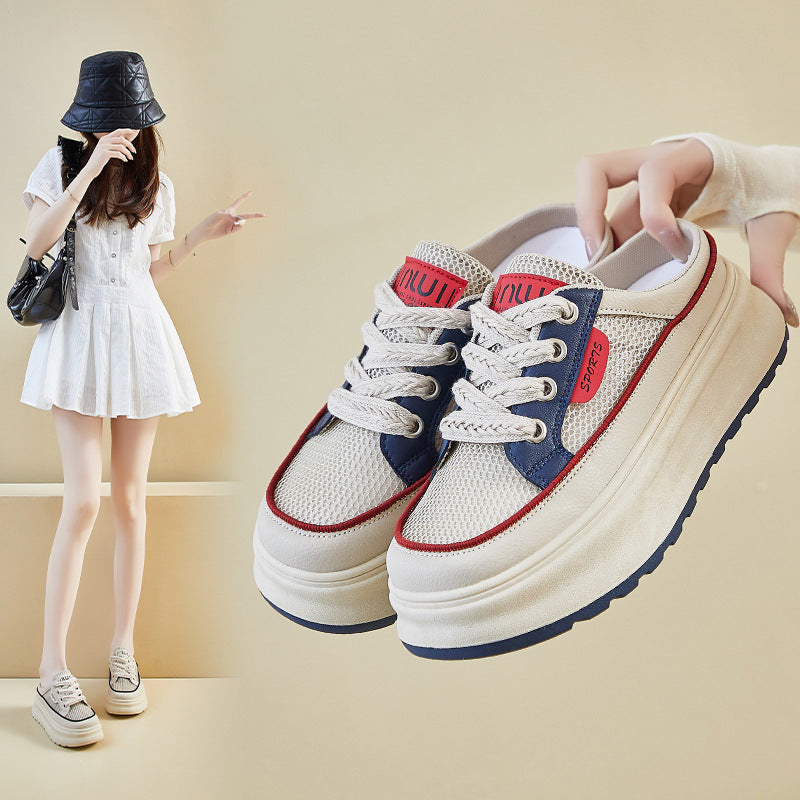 Korean Half Loafer White Sneakers Women 2026