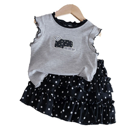 Baby Girls Korean Summer Vest Top & Polka Skirt Set – Baby & Children's Outfits – Image 5