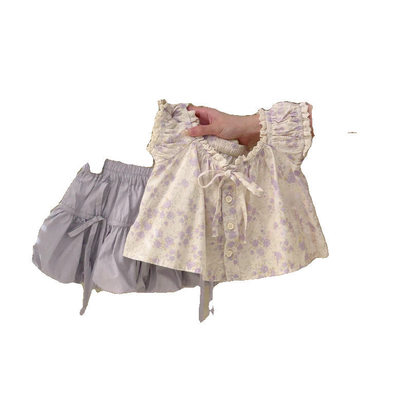 Baby Girls Korean Floral Summer Suit Set 2025 – Baby & Children's Outfits – Image 5