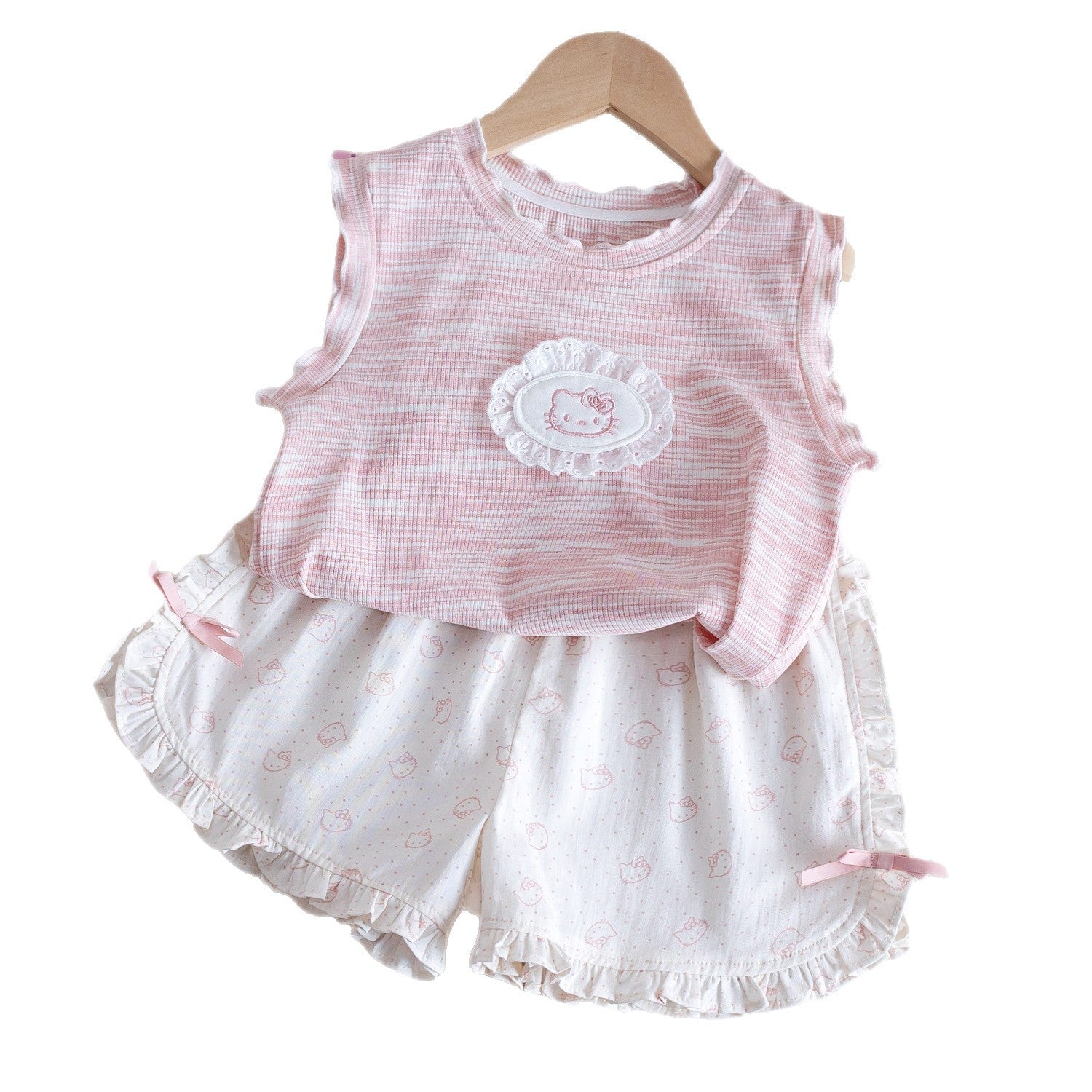 Girls Summer Lace Vest Top & Printed Shorts Set – Baby & Children's Outfits – Image 5