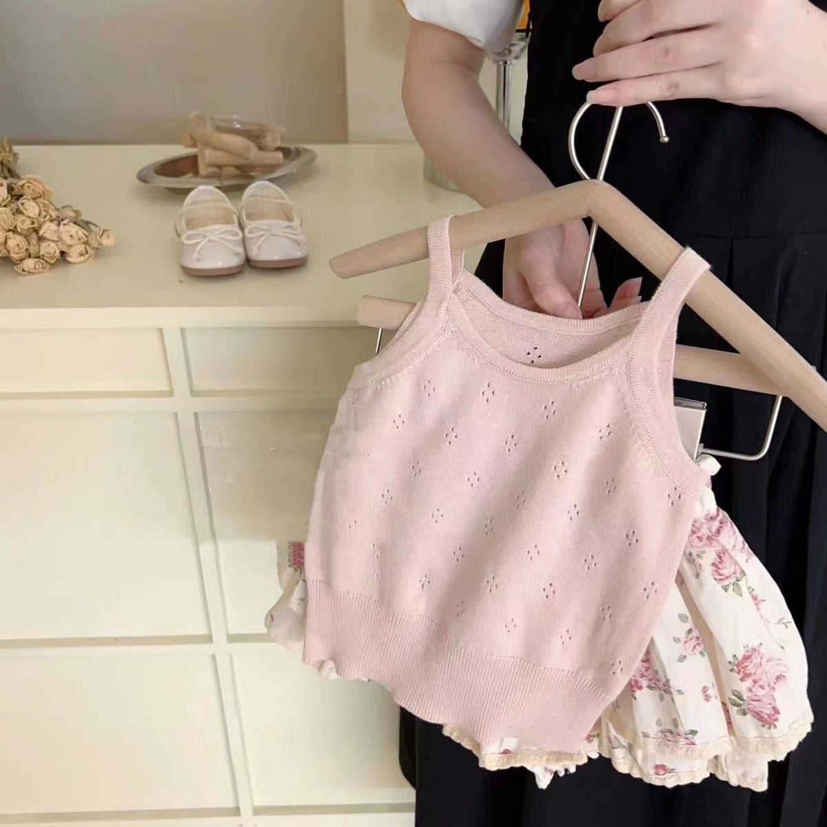 Baby Girls Rose Bud Suspender Shorts Set – Baby & Children's Outfits – Image 4