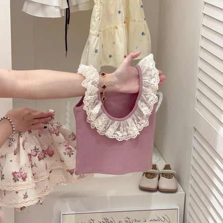 Baby Girls Floral Lace Vest Skirt Set For Summer – Baby & Children's Outfits – Image 4