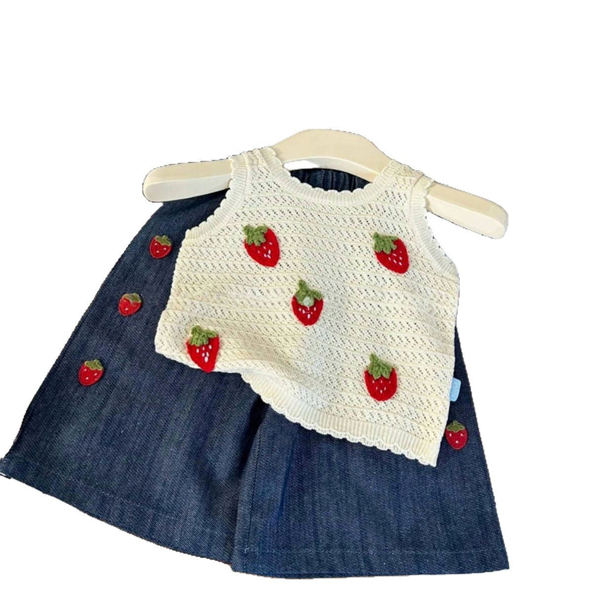 Baby Girls Strawberry Knit Vest & Pants Set – Baby & Children's Outfits – Image 5