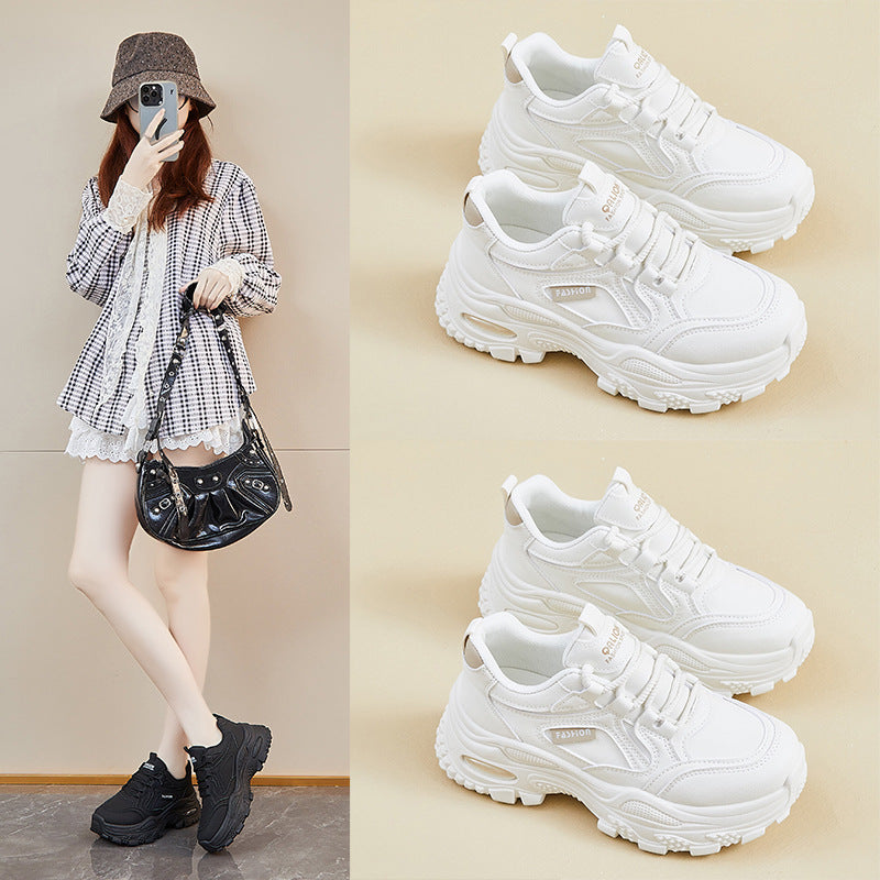 Korean Dad Shoes Women 2026 Thick Sole Sneakers