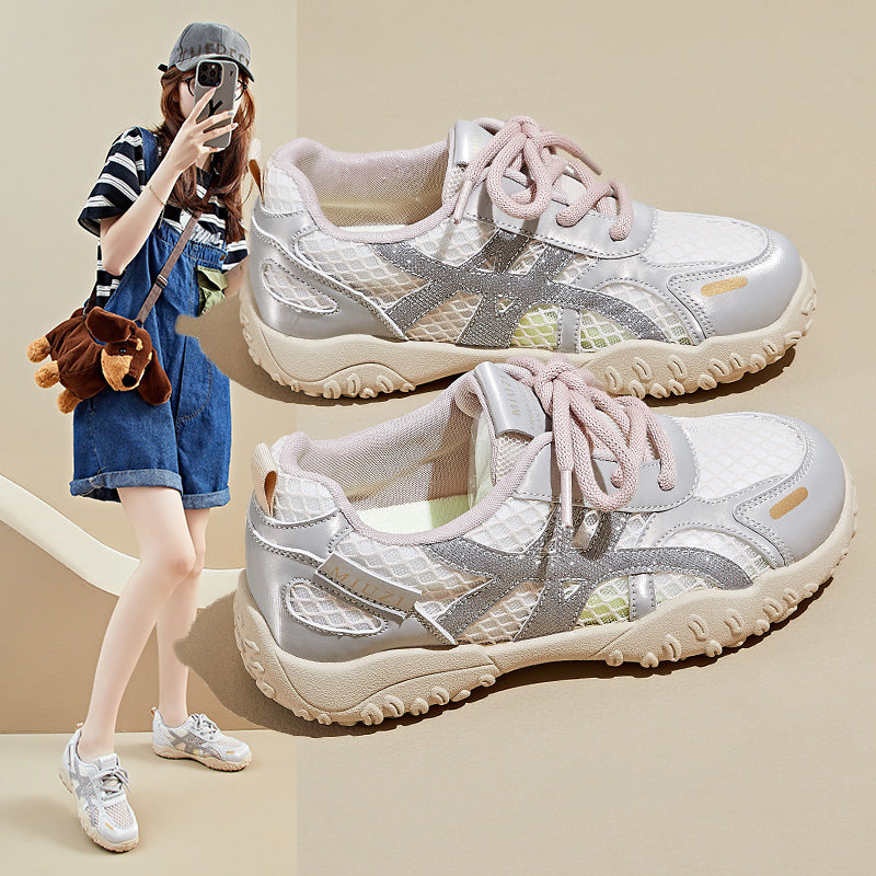 Korean Dad Shoes Women 2025 Mesh Breathable
