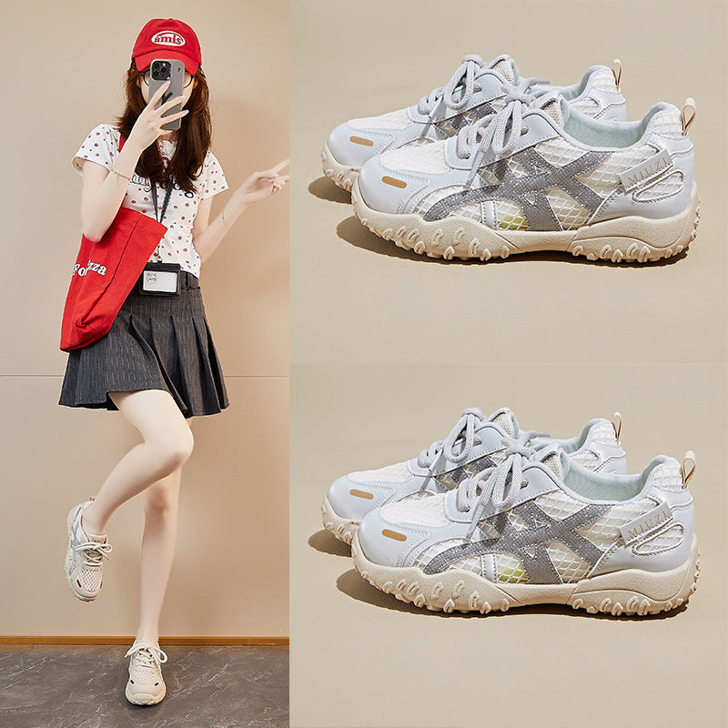 Korean Dad Shoes Women 2025 Mesh Breathable