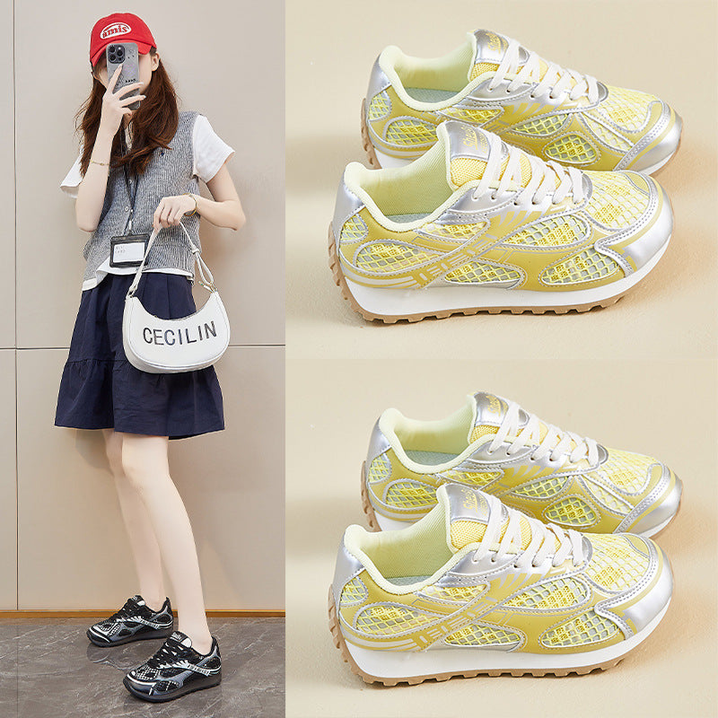 Korean Dad Shoes Women 2026 Thick Sole Sneakers
