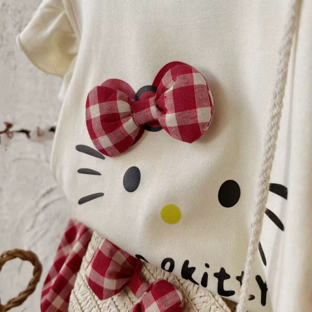 Baby Girls Cartoon T-Shirt & Plaid Flower Bud Skirt Set – Baby & Children's Outfits – Image 3