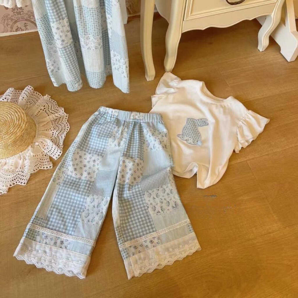 Baby Girls Cotton Bunny T-Shirt & Pants Set – Baby & Children's Outfits – Image 2