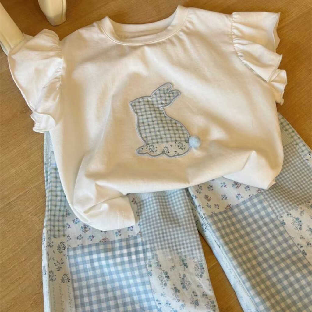 Baby Girls Cotton Bunny T-Shirt & Pants Set – Baby & Children's Outfits – Image 3