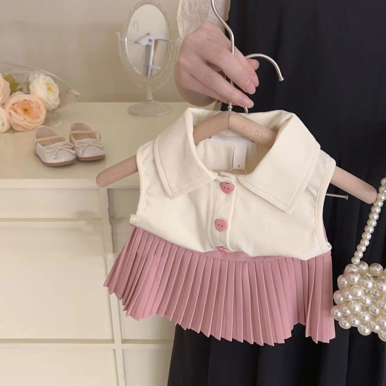 Baby Girls Polo Vest & Pleated Skirt Set – Baby & Children's Outfits – Image 1