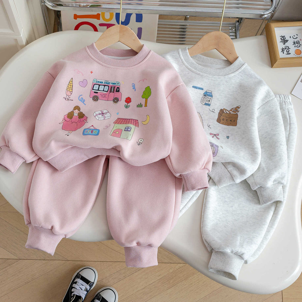 Baby Girls Cartoon Sweatshirt Set Spring Autumn 2025 – Baby & Children's Outfits – Image 1