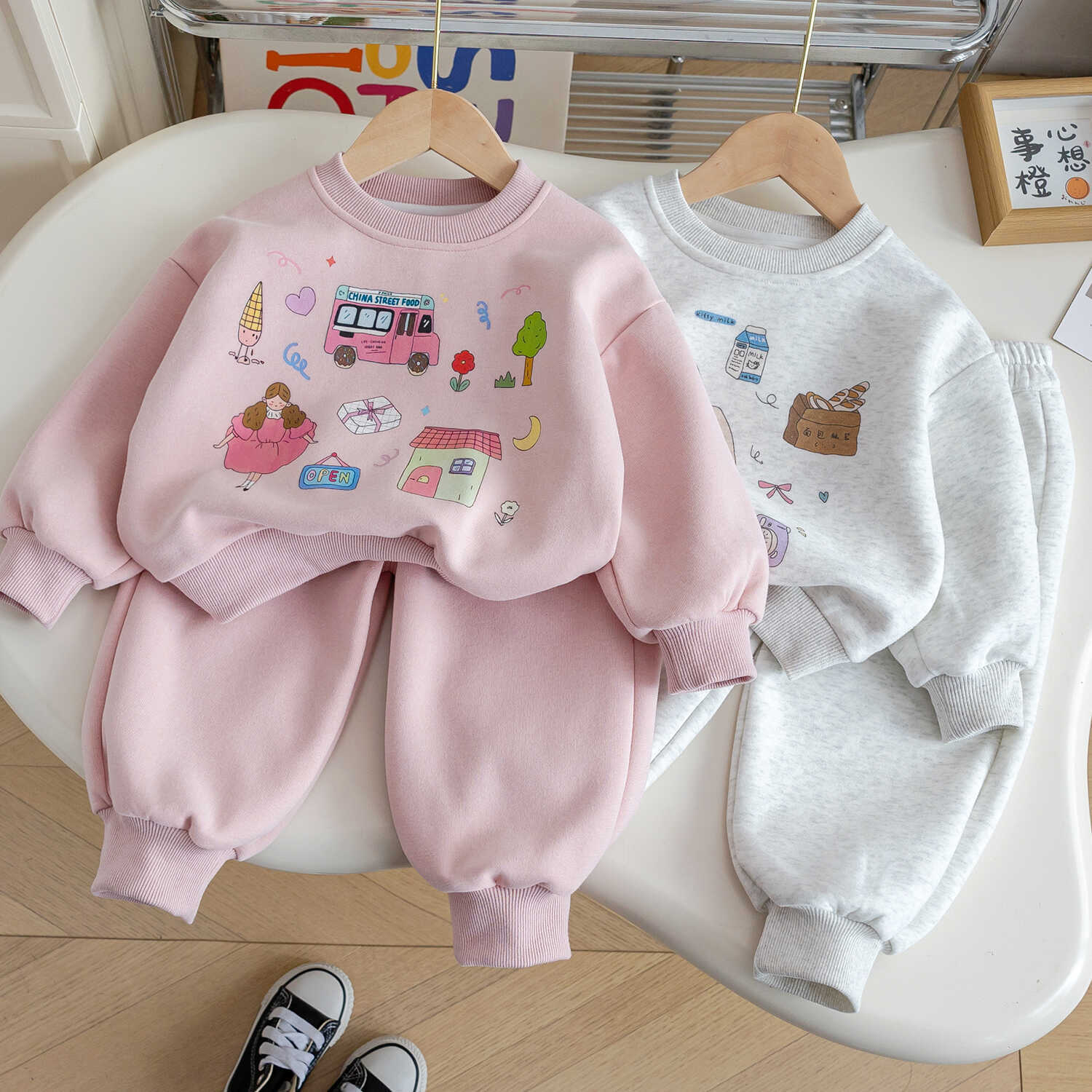 Baby Girls Cartoon Sweatshirt Set Spring Autumn 2025 – Baby & Children's Outfits – Image 1