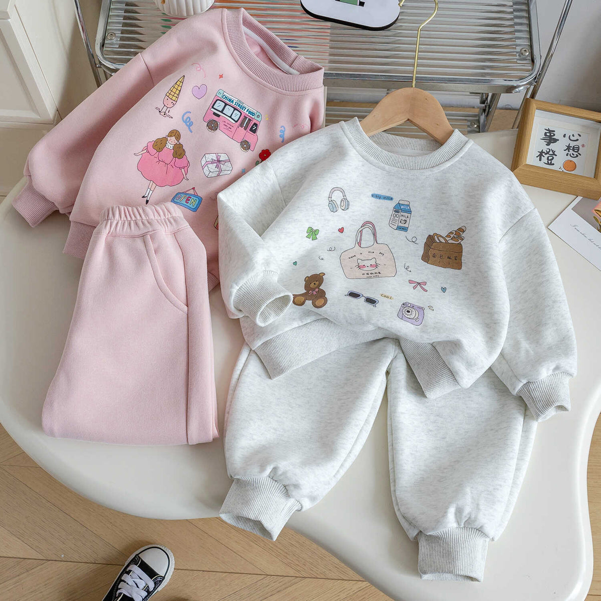 Baby Girls Cartoon Sweatshirt Set Spring Autumn 2025 – Baby & Children's Outfits – Image 2