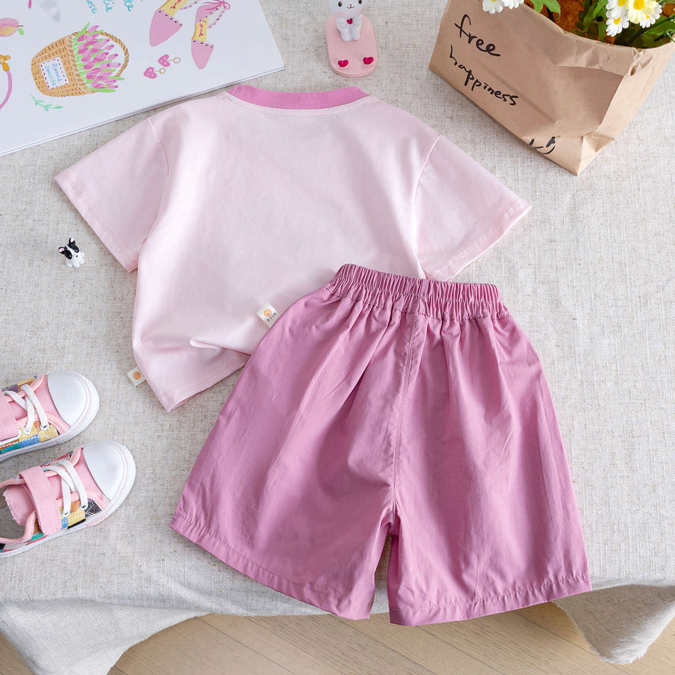 Baby Girls Cartoon Summer Top & Shorts Set – Baby & Children's Outfits – Image 2