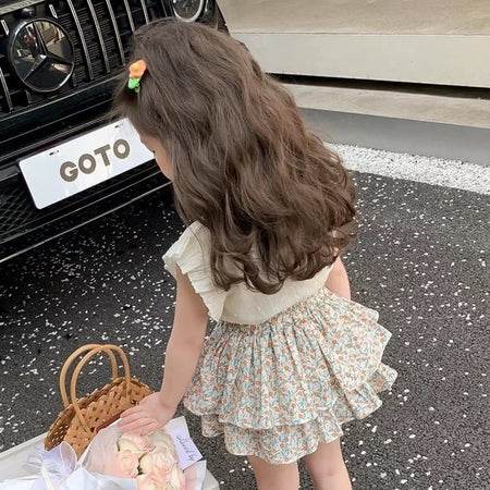 Baby Girls Korean Floral Sleeveless Summer Set – Baby & Children's Outfits – Image 4