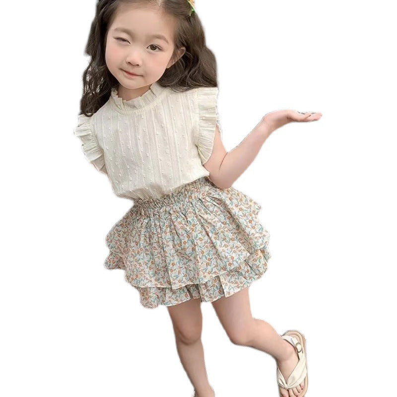 Baby Girls Korean Floral Sleeveless Summer Set – Baby & Children's Outfits – Image 5