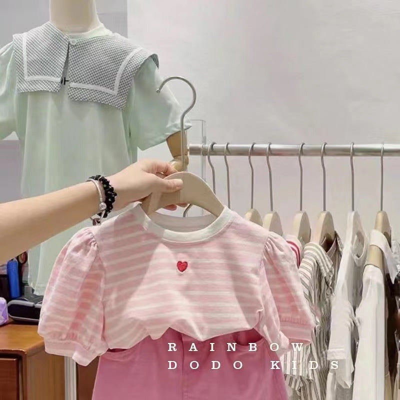 Baby Girls Heart Striped Summer Top & Shorts Set – Baby & Children's Outfits – Image 4