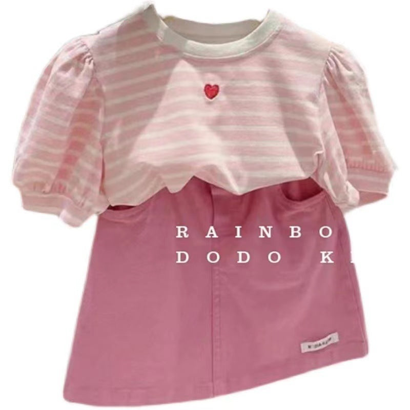 Baby Girls Heart Striped Summer Top & Shorts Set – Baby & Children's Outfits – Image 5